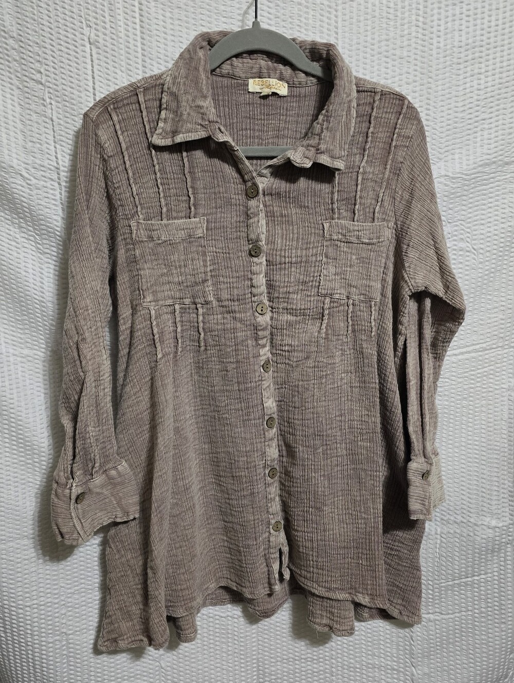 Relaxed Button-Up Shirt - Taupe